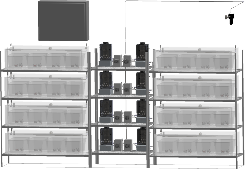 A system of rows created for EtOH administration in biomedical research